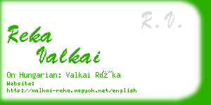 reka valkai business card